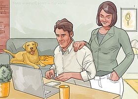 Mann Frau Hund Laptop iurFRIEND® AG